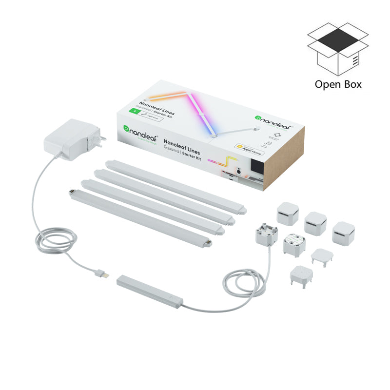 Nanoleaf Lines Squared Starter Kit 4 Light Bars - White - Open Box Nanoleaf Lines Squared Starter Kit 4 Light Bars - White - Open Box